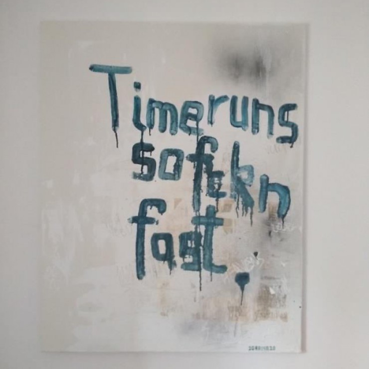 Time runs so fckn fast, Mixed media, 80 x 100 cm, 2020 © Leonhard Neuhauser